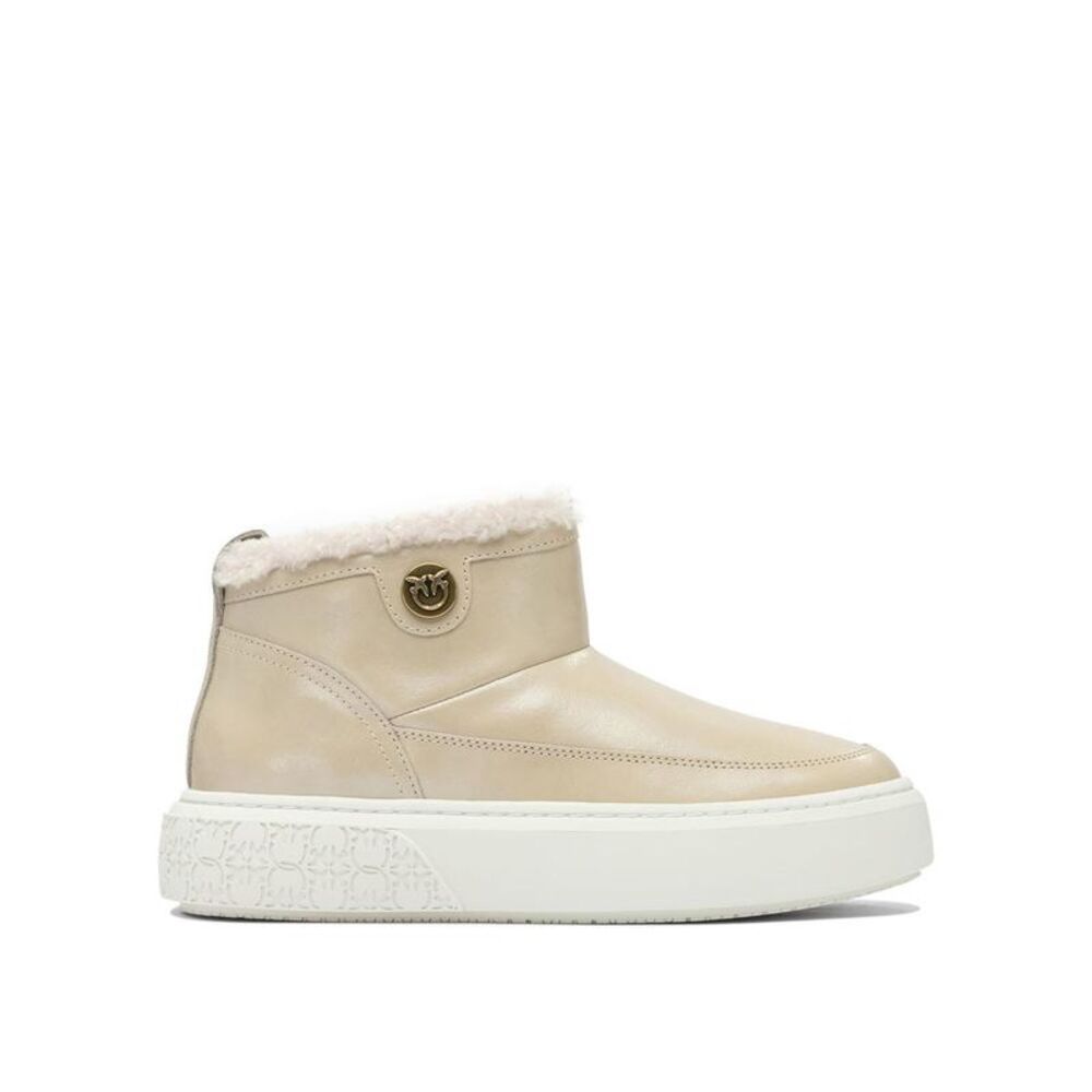 PINKO Women's Round-Toe Shearling Lined Boots Women Beige